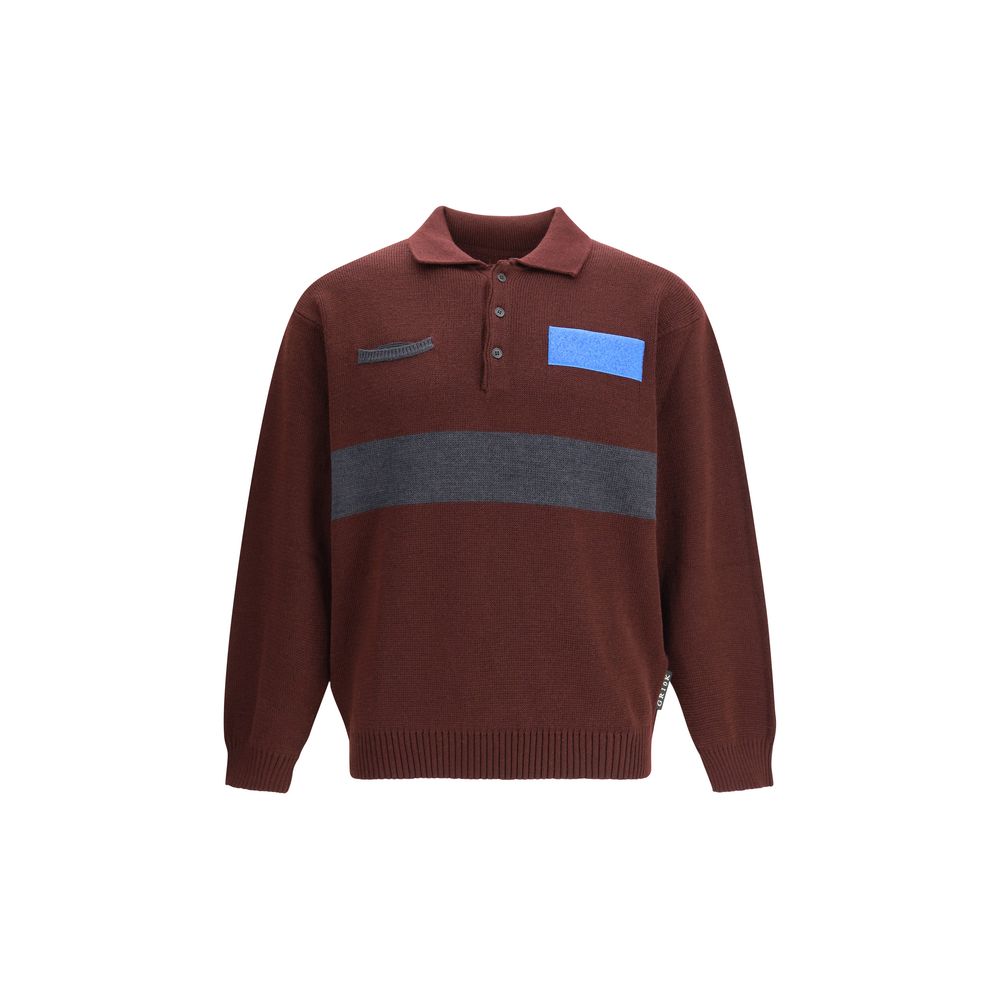 GR10K Bordeaux Wool Polo Shirt Mens T-Shirt