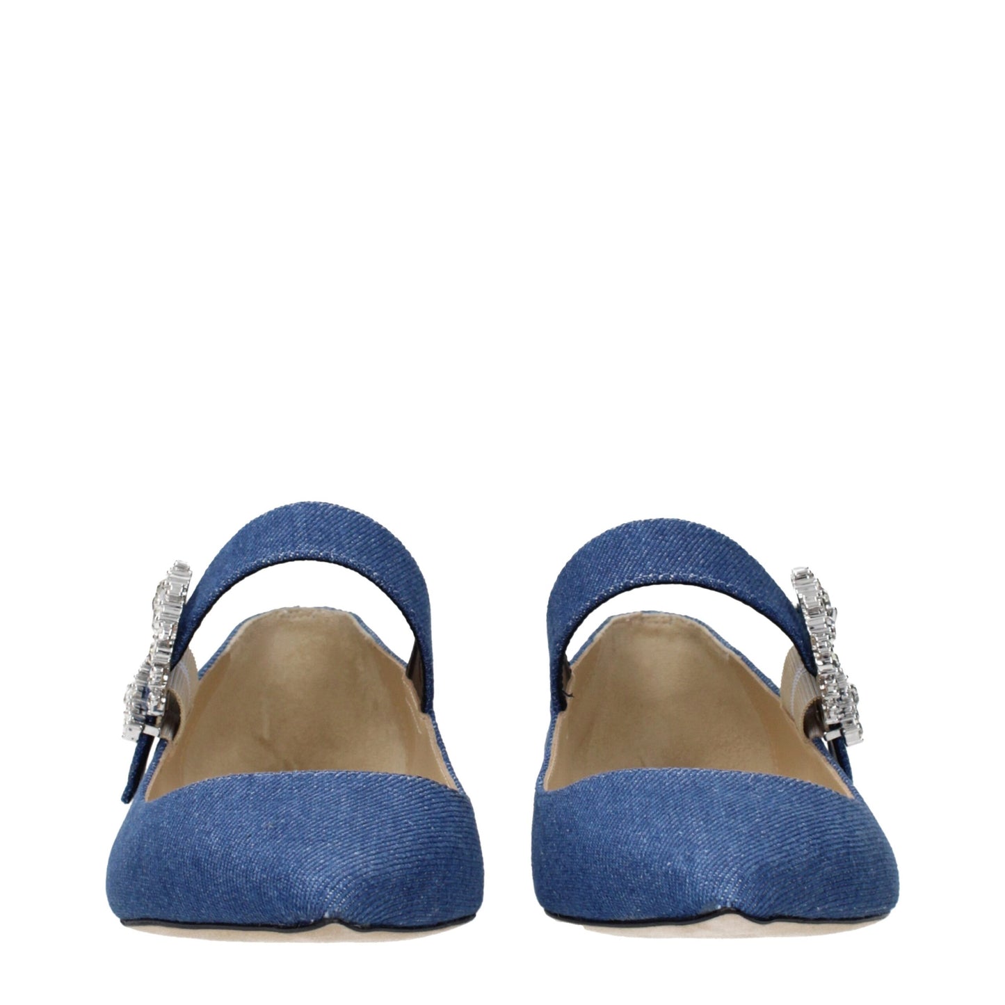 Jimmy Choo Blue Fabric Ballet Flats