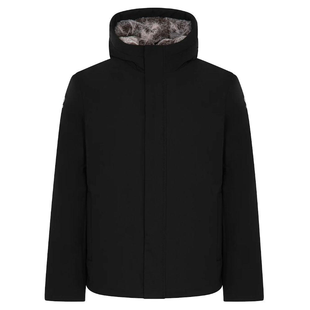 Suns Black Polyester Jackets & Coat Mens Jacket