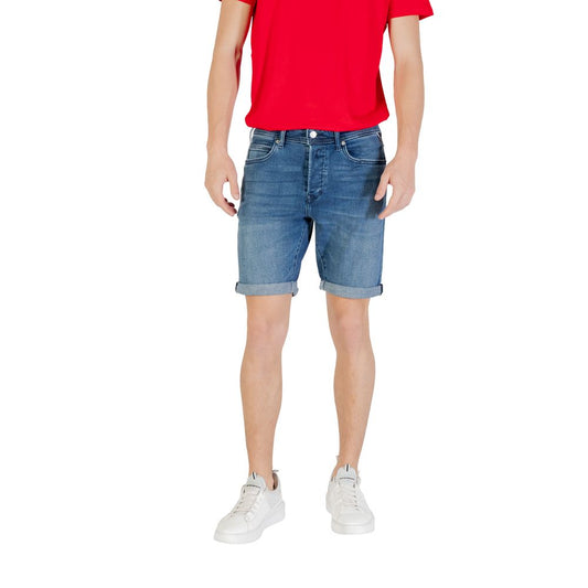 Replay Blue Cotton Bermuda Shorts Mens Shorts