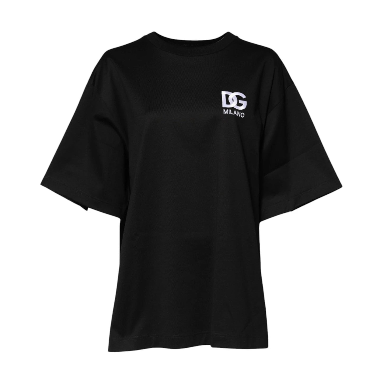 Dolce & Gabbana Black Cotton DG Logo Embroidery Top  T-shirt Mens T-Shirt