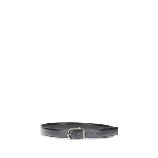 Ferragamo Black Calf Leather Bos Taurus Regular Belt