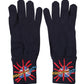 Dolce & Gabbana Blue Wool Knit #DGLovesLondon Embroidered Mitten Gloves
