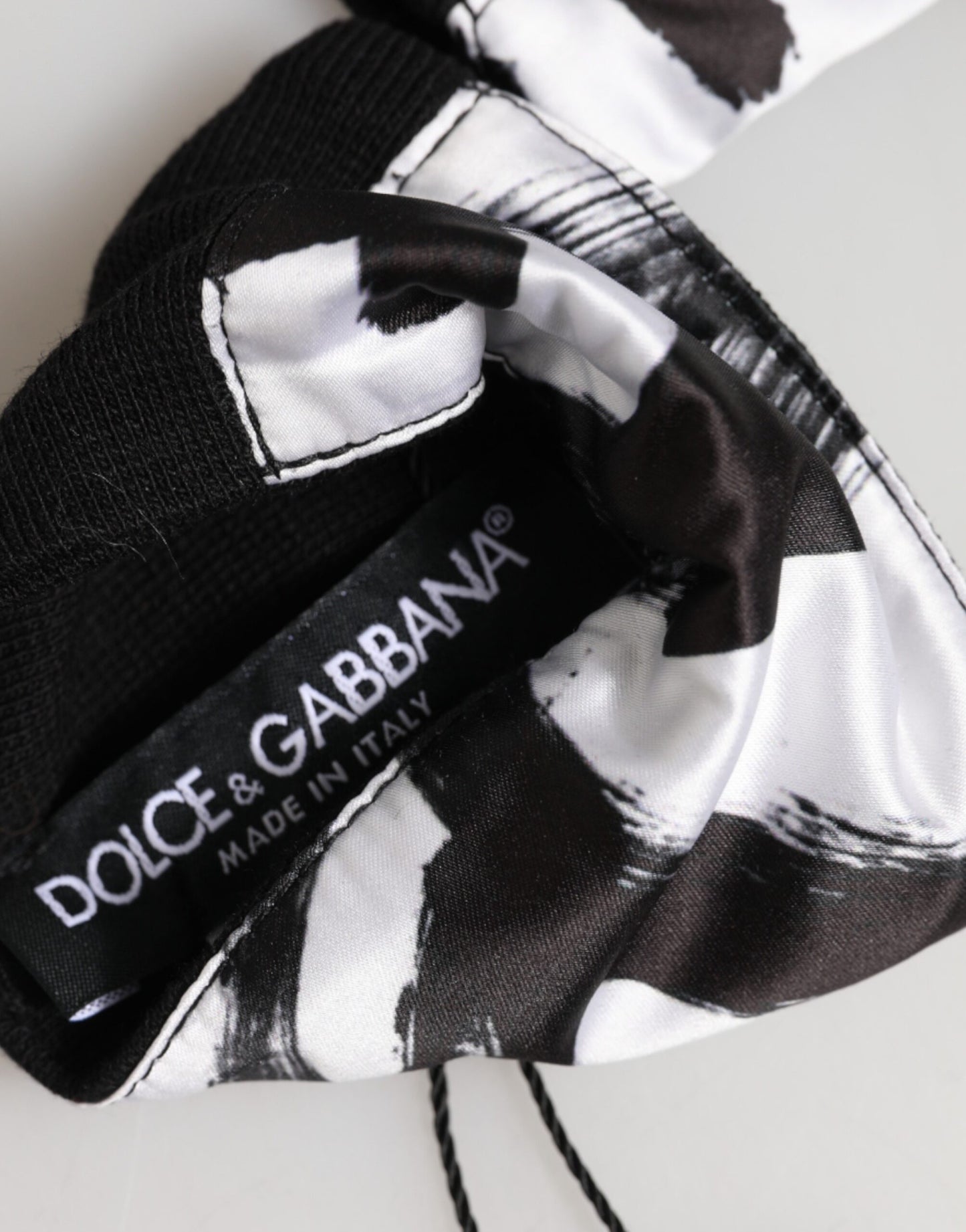 Dolce & Gabbana Black White DG Logo Silk 1 Pair Wristband Mens Bracelet