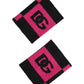 Dolce & Gabbana Black Pink DG Logo Cashmere 1 Pair Wristband Mens Bracelet