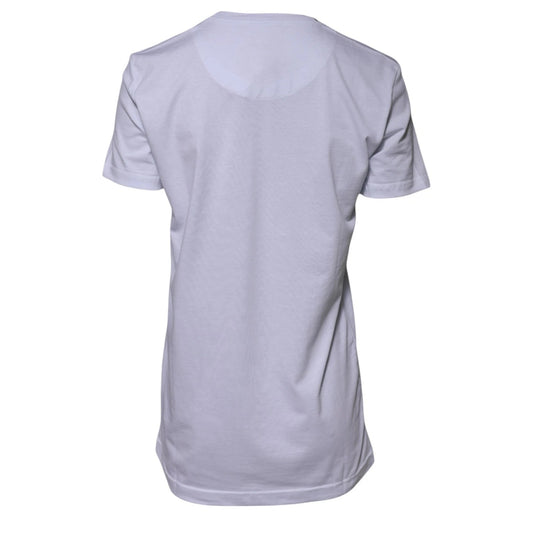 Dolce & Gabbana White Cotton Goodluck 2023 Crew Neck T-shirt