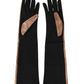 Dolce & Gabbana Brown Black Wool Elbow Length Mitten Men Gloves