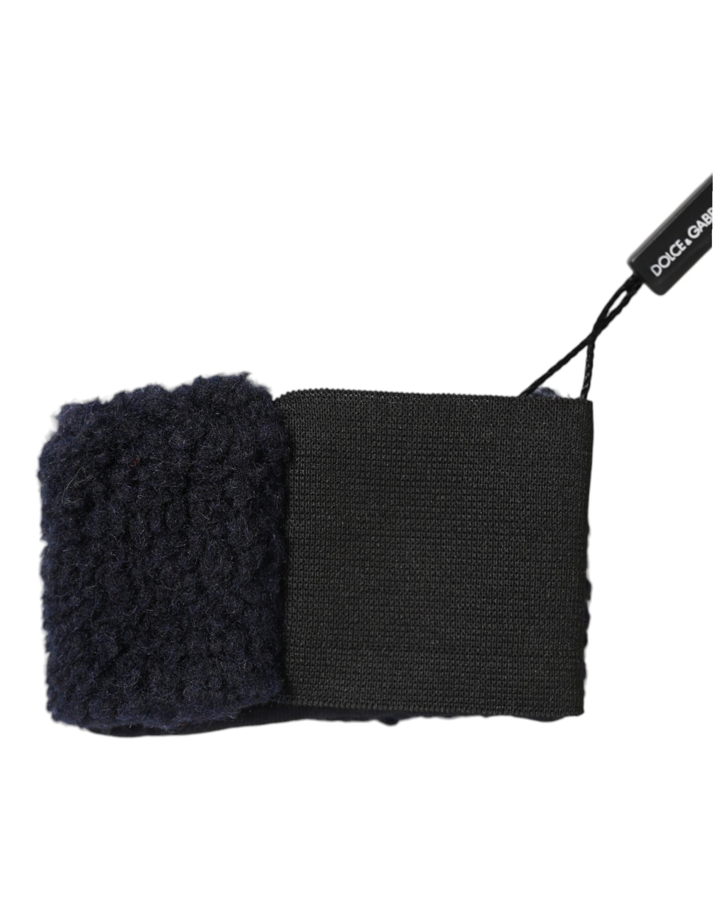 Dolce & Gabbana Black Wool Knitted Sweatbands Men Wristband Mens Bracelet