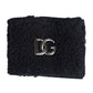 Dolce & Gabbana Black Polyester Logo Plaque Men One Size Wristband Mens Bracelet