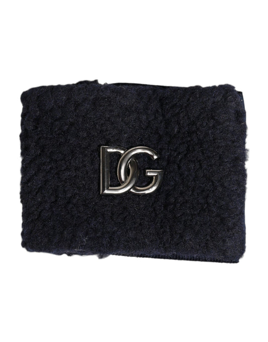 Dolce & Gabbana Black Polyester Logo Plaque Men One Size Wristband Mens Bracelet