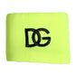 Dolce & Gabbana Yellow Green Silk DG Logo Men Wristband Mens Bracelet