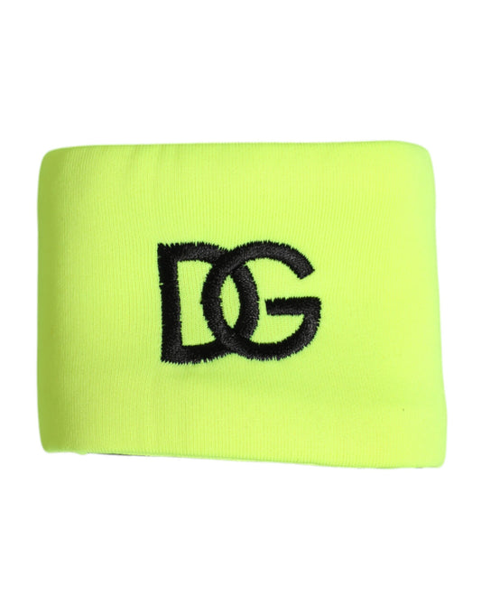 Dolce & Gabbana Yellow Green Silk DG Logo Men Wristband Mens Bracelet