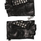Dolce & Gabbana Black Leather Studded Fingerless Hand Mitten Men Gloves