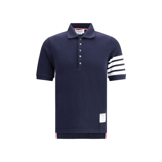 Thom Browne Blue Cotton Polo Shirt