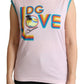 Dolce & Gabbana Multicolor DG Love Cotton Round Neck Tank Tops