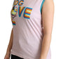 Dolce & Gabbana Multicolor DG Love Cotton Round Neck Tank Tops