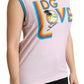 Dolce & Gabbana Multicolor DG Love Cotton Round Neck Tank Tops