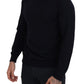 Alpha Studio Black Wool Crewneck Pullover Sweatshirt Sweater Mens Sweater