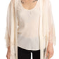 Twinset Off White Tank Lace Trim Cardigan Women Blouse Tops