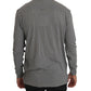 Scervino Street Cotton Gray Round Neck Pullover Top Sweater Mens Sweater
