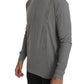 Scervino Street Cotton Gray Round Neck Pullover Top Sweater Mens Sweater