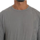 Scervino Street Cotton Gray Round Neck Pullover Top Sweater Mens Sweater