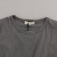 Scervino Street Cotton Gray Round Neck Pullover Top Sweater Mens Sweater