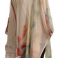 Etro Silk Multicolor Printed Poncho Long Sleeves Women Blouse Top