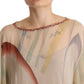 Etro Silk Multicolor Printed Poncho Long Sleeves Women Blouse Top