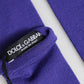 Dolce & Gabbana Violet Wool Fingerless Elbow Length Mitten Gloves
