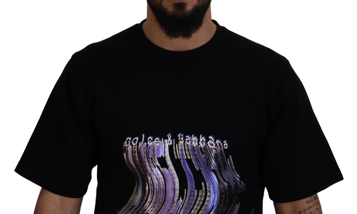 Dolce & Gabbana Cotton Black Printed Crewneck Tee T-shirt Mens T-Shirt