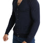 Karl Lagerfeld Wool Blue Full Button Cardigan Mens Top Sweater Mens Sweater