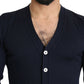 Karl Lagerfeld Wool Blue Full Button Cardigan Mens Top Sweater Mens Sweater