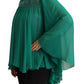 Philosophy Green Lace Polyester Long Sleeves Pleated Top Blouse