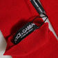 Dolce & Gabbana Red Wool Knitted Fingerless Elbow One Length Gloves