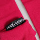Dolce & Gabbana Pink Wool Fingerless Elbow Length Mitten Gloves