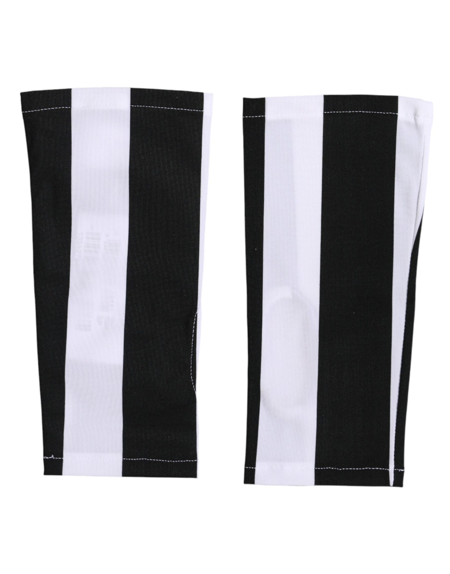 Dolce & Gabbana Black White Nylon Fingerless Wrist Length Gloves