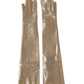 Dolce & Gabbana Beige Nylon Long Elbow Length Mitten Gloves