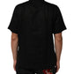 Carhartt Wip Black Linen Collared Short Sleeve Polo Shirt Mens T-Shirt