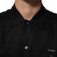 Carhartt Wip Black Linen Collared Short Sleeve Polo Shirt Mens T-Shirt