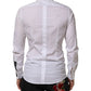 Dolce & Gabbana White Logo Cotton Collared GOLD Dress Shirt