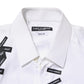 Dolce & Gabbana White Logo Cotton Collared GOLD Dress Shirt