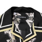 Dolce & Gabbana Black Silk Pin Up Printed Button Down Shirt