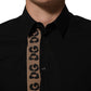 Dolce & Gabbana Black DG Cotton Collared MARTINI Dress Shirt