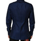 Dolce & Gabbana Blue Cotton Collared Men GOLD Dress Shirt