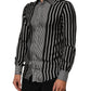 Dolce & Gabbana Black White Stripes Men MARTINI Dress Shirt