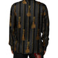 Dolce & Gabbana Black Dotted Tassel Silk Button Down Shirt