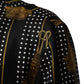 Dolce & Gabbana Black Dotted Tassel Silk Button Down Shirt