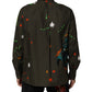 Dolce & Gabbana Brown Superhero Print Button Down Shirt