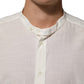 Dolce & Gabbana White Cotton Floral Print Button Down Shirt